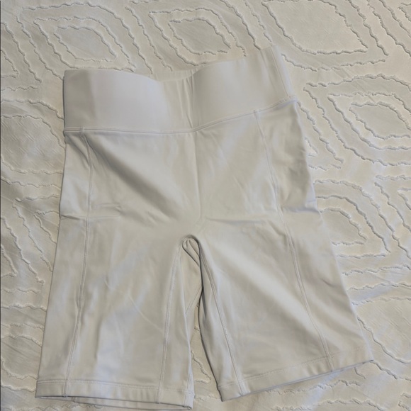 ALL ACCESS Pants - ALL ACCESS White Bike Shorts with High-Waisted Fit